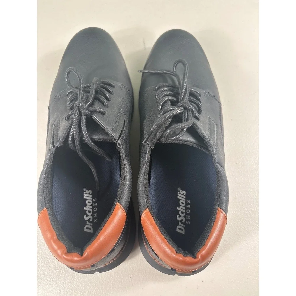 Dr Scholl's Mens Black Leather Lace Up Oxford Dress Shoes Synergy Oxfd Size 10.5